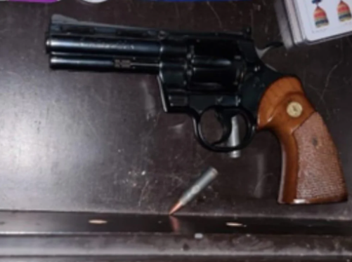 Revolver decomisado a "San Juana"