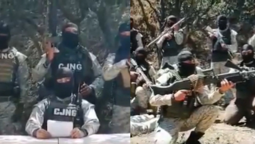 El CJNG amenazó a los responsables de la masacre y anunció que tomaran represalias contra cada uno de ellos. (Foto Prensa Libre: @DominioPblico3/Twitter)