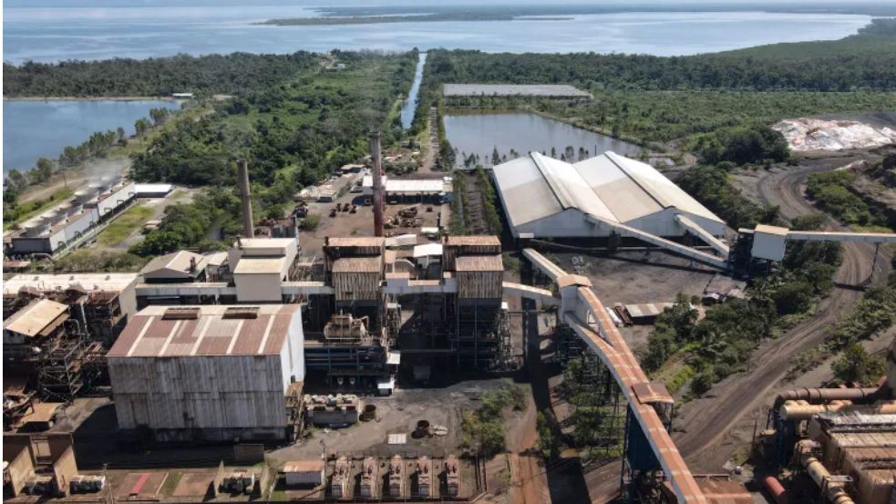 Vista de la mina que trabaja la Compañía Guatemalteca de Niquel, subsidiaria de Swiss Solway Investment Group, en El Estor, Izabal. (Foto Prensa Libre: AFP)
