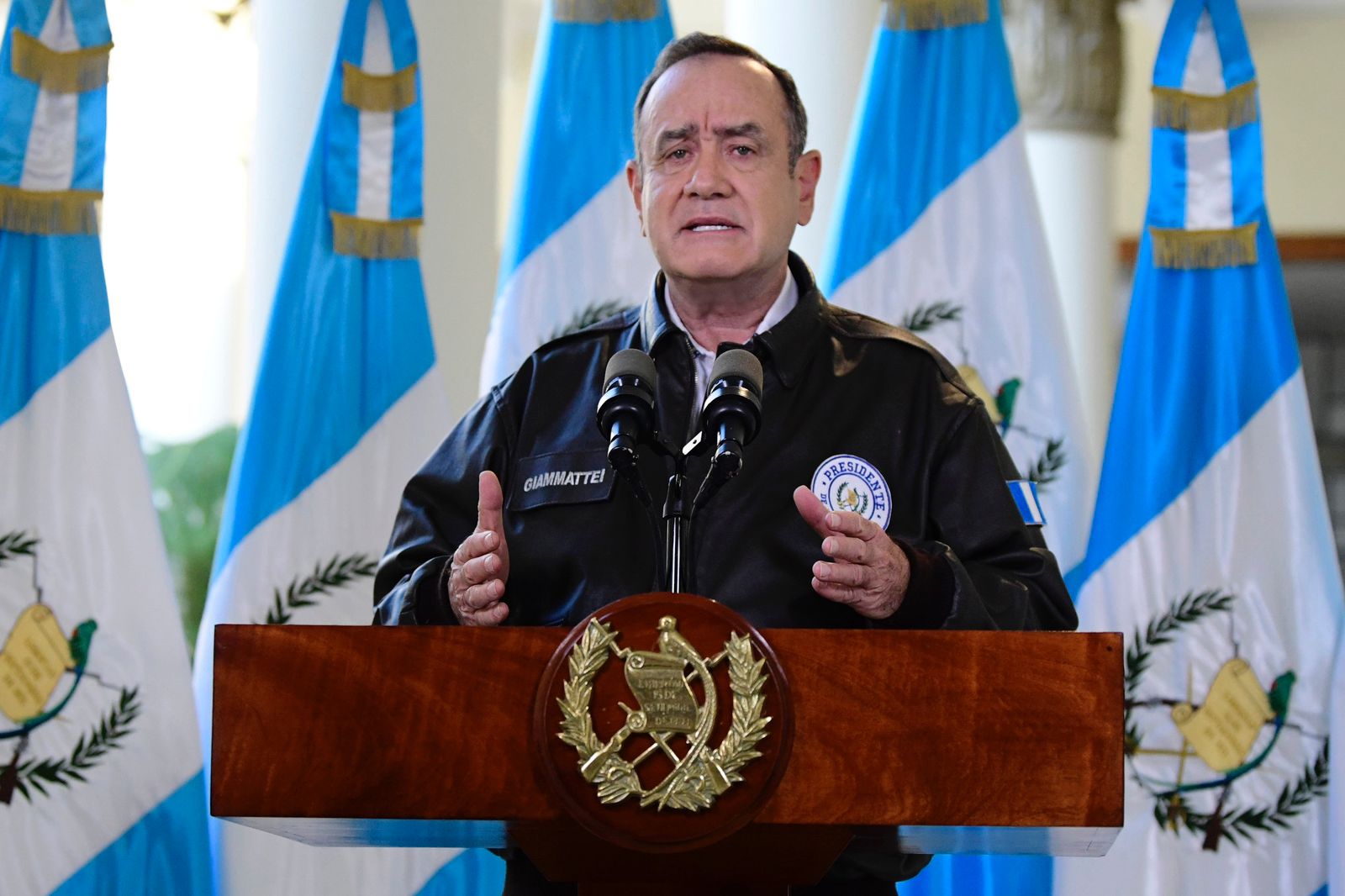 El presidente Giammattei anunció vacunación para menores de edad, durante una gira en Totonicapán (Foto Prensa Libre: Presidencia. Hemeroteca)
