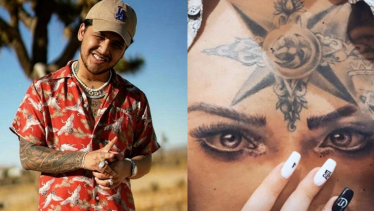 Christian Nodal tiene varios tatuajes relacionados a Belinda en distintas partes de su cuerpo. (Foto Prensa Libre: @nodal/Instagram)