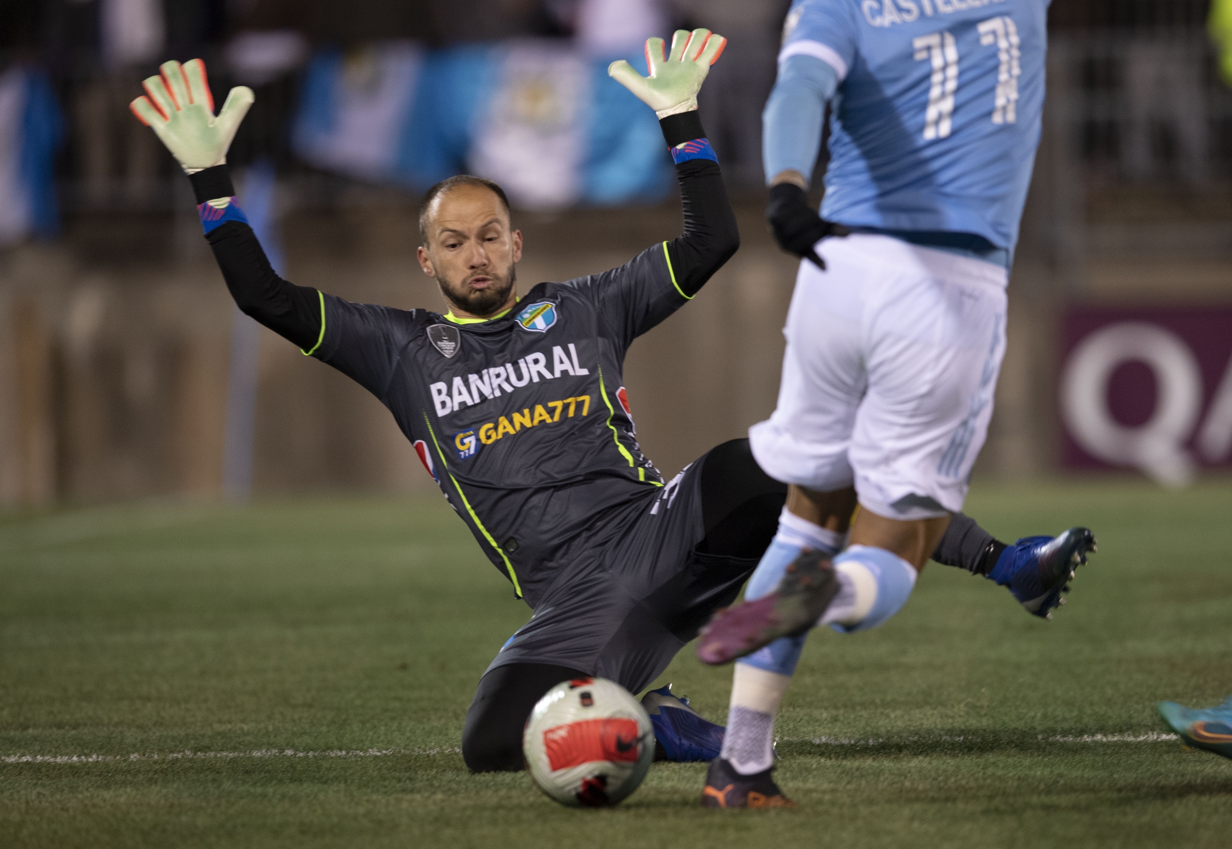 Kevin Moscoso de Comunicaciones durante el partido New York City FC vs Comunicaciones FC correspondiente al partido de Ida de Cuartos de final de la Liga de Campeones de Concacaf 2022, en el estadio Rentschler Field at Pratt - Whitney, el 08 de Marzo de 2022. Foto Concacaf.