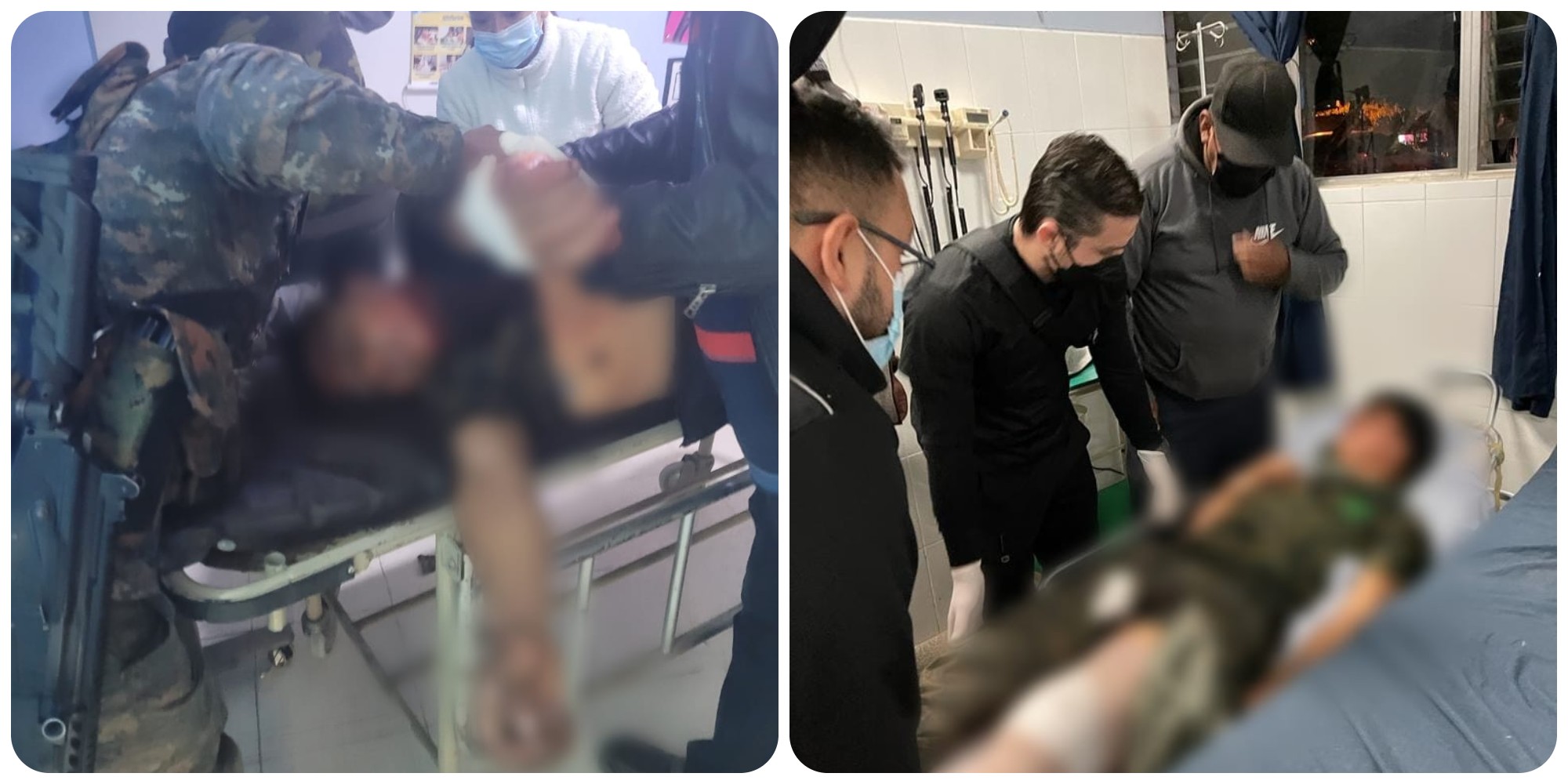 Los soldados fueron trasladados al Hospital Regional de San Marcos. (Foto Prensa Libre: Cortesía)