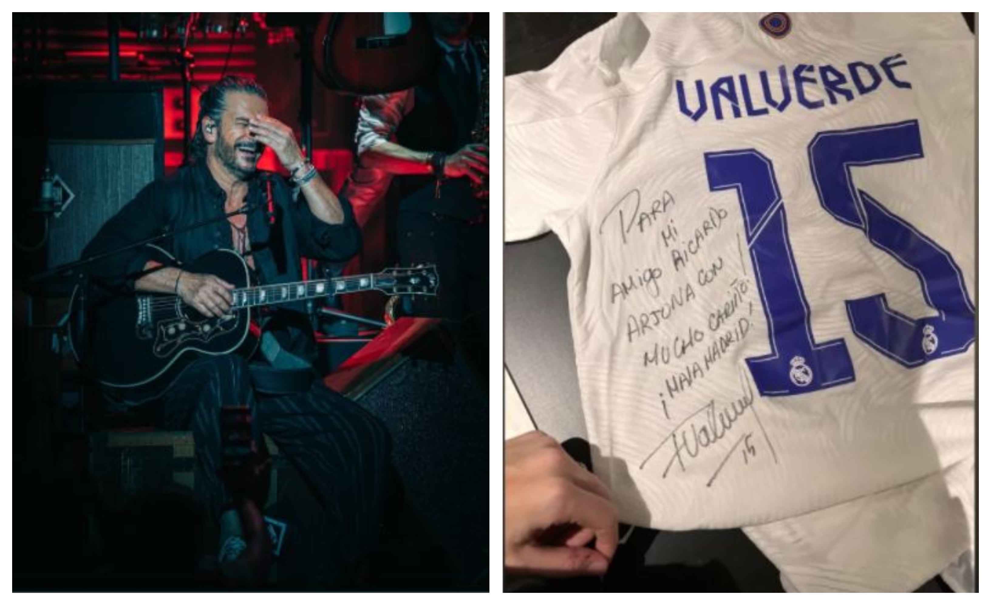 Ricardo Ajorna compartió el regalo que le dio el futbolista del Real Madrid Federico Valverde. (Fotos Ricardo Arjona).