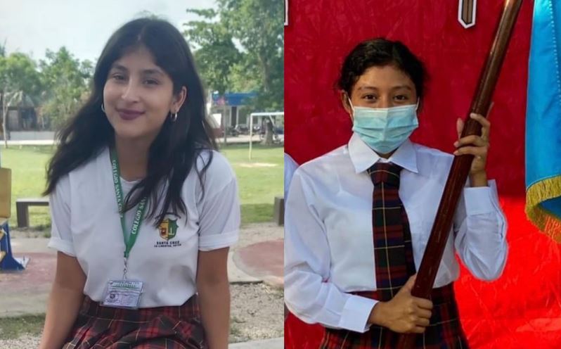 Dayrin Daniela Rivera Bárcenas, izquierda, y Sheny Magalí Hernández Sutuj atacadas a balazos cuando salían de un colegio en La Libertad, Petén. (Foto Prensa Libre: Colaboración)
