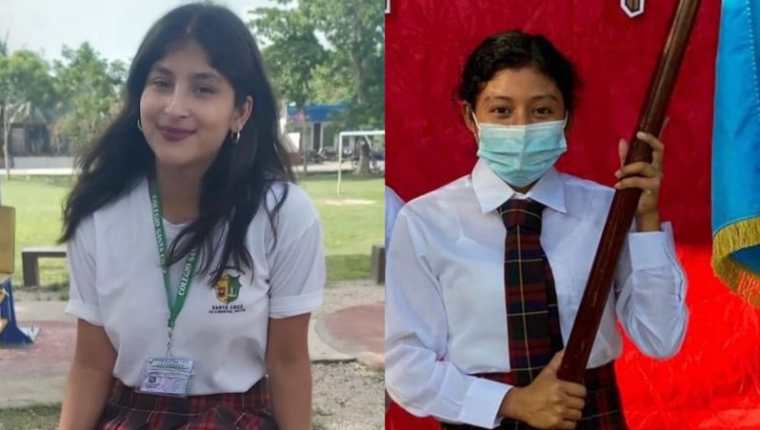 Dayrin Daniela Rivera Bárcenas, izquierda, y Sheny Magalí Hernández Sutuj atacadas a balazos cuando salían de un colegio en La Libertad, Petén. (Foto Prensa Libre: Colaboración)