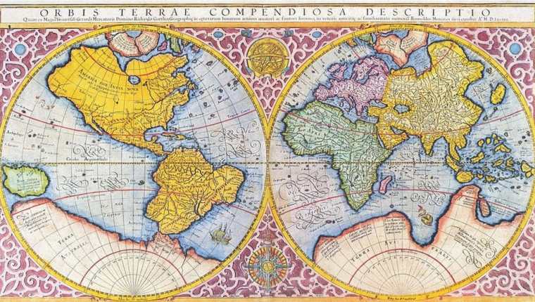 Mapa de Mercator del siglo XVI.