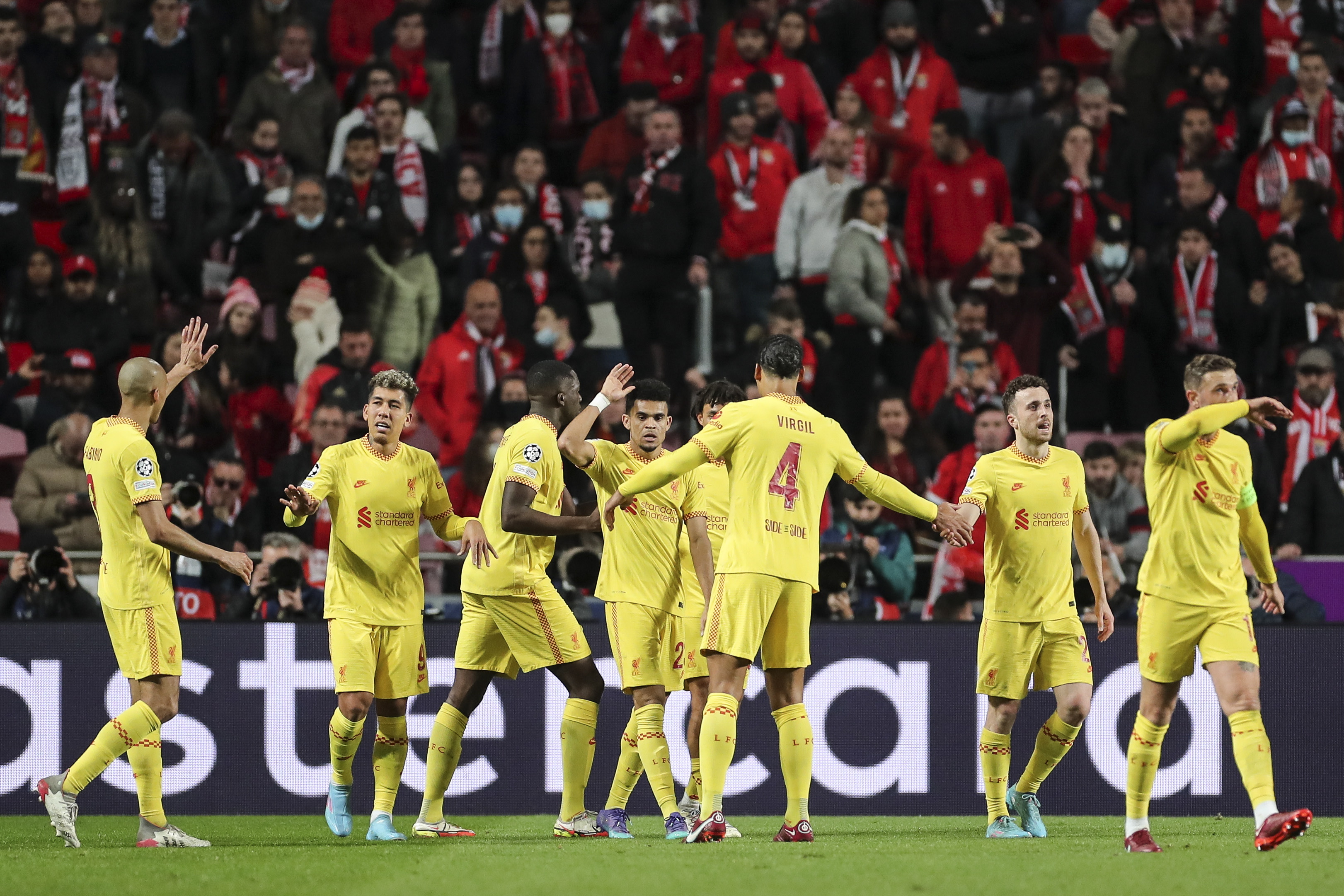 Luis Díaz anotó el tercer gol del Liverpool contra el Benfica. (Foto Prensa Libre: EFE)