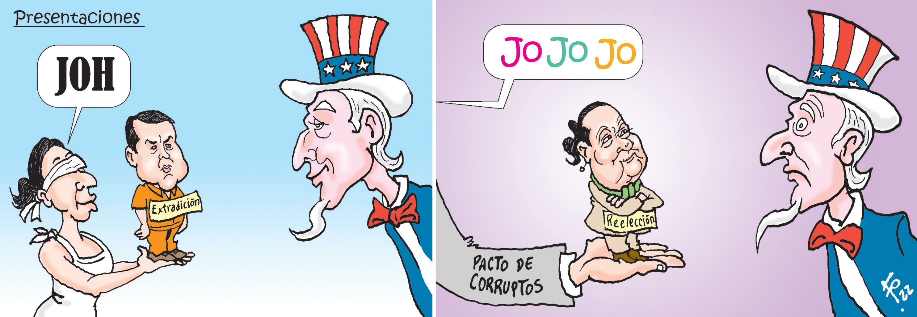 Personajes: Juan Orlando Hernández y Consuelo Porras.