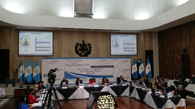 La Postuladora desarrolla su 9na sesión y comienza a calificar a los aspirantes a fiscal genral 2022-2026.(Foto: Prensa Libre Guatemala Visible)