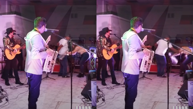 Video: el impactante momento en que una mujer es acuchillada en pleno escenario tras recibir una rosa por parte de un cantante