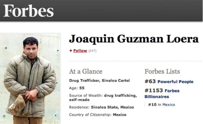 El Chapo en Forbes