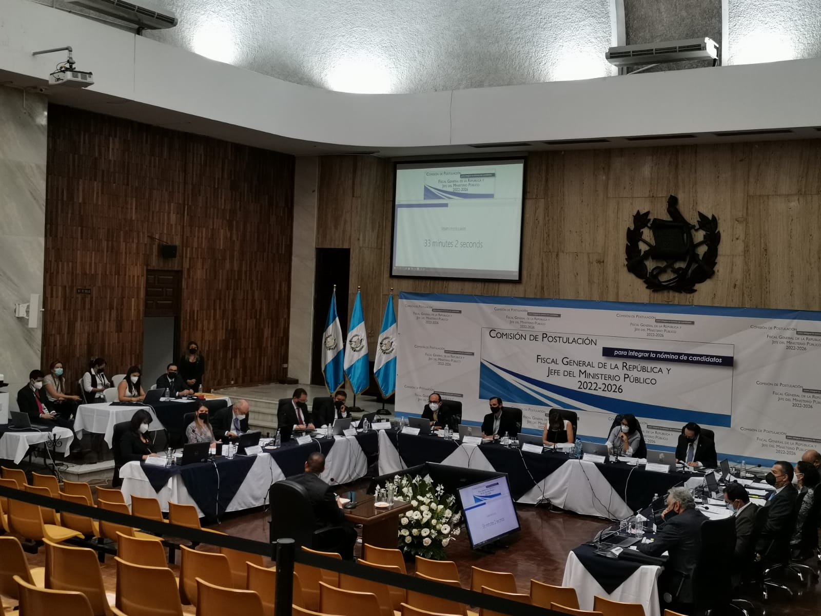 La Postuladora para elegir a fiscal general 2022.2026 realizó las entrevistas a los primeros 5 aspirantes. (Foto: Prensa Libre Sara Solórzano)