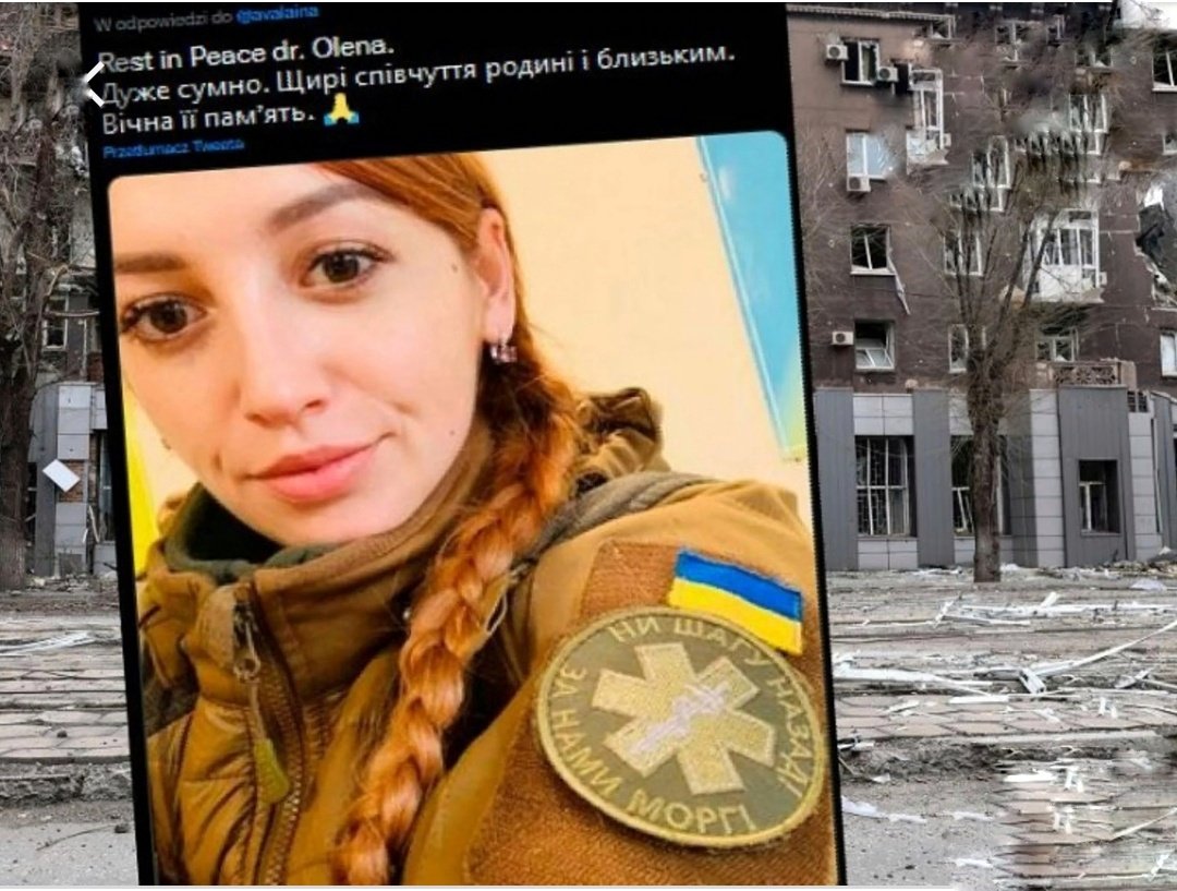 La sargento Olena Kushnir, quien se alistó como voluntaria para proteger Mariúpol, murió a causa del conflicto entre Rusia y Ucrania. (Foto Prensa Libre: @Pedroadriano59)