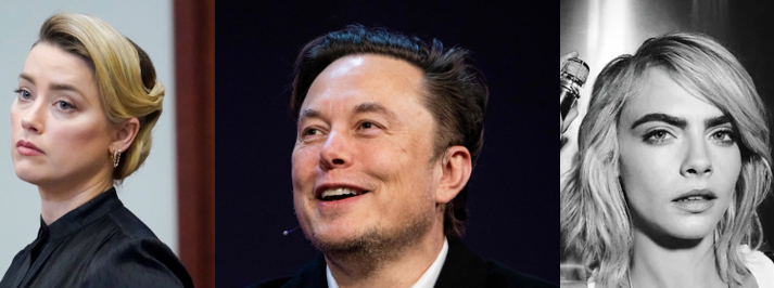 Fotos de Amber Heard, Elon Musk y cara Delevingne
