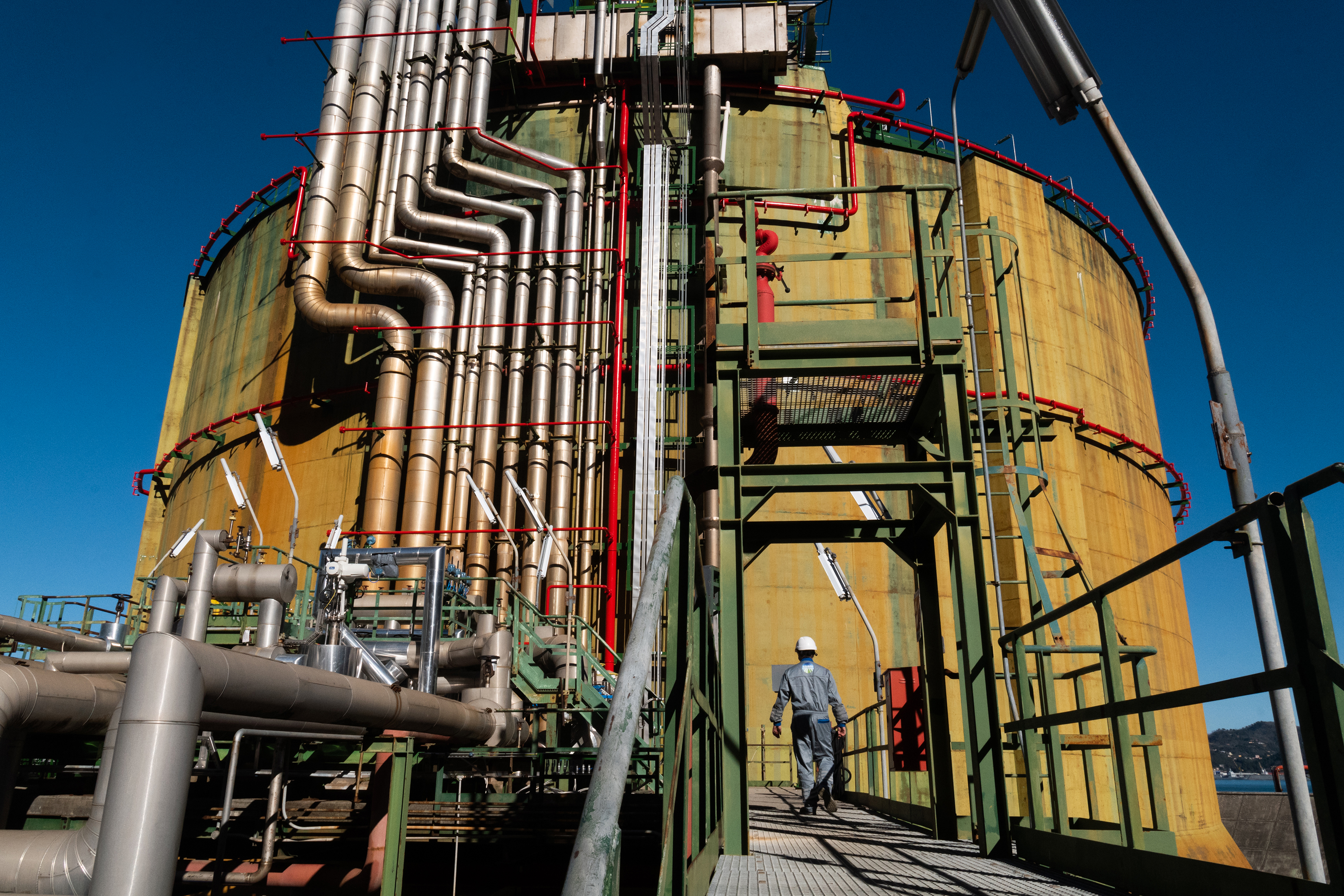 Terminal de gas natural licuado, en Panigaglia, Italia, el 1° de febrero de 2022. (Clara Vannucci/The New York Times)