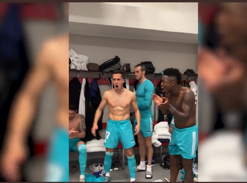 Video: La fiesta del Real Madrid en el camerino tras la remontada ante el Sevilla, en la que Gareth Bale no participó