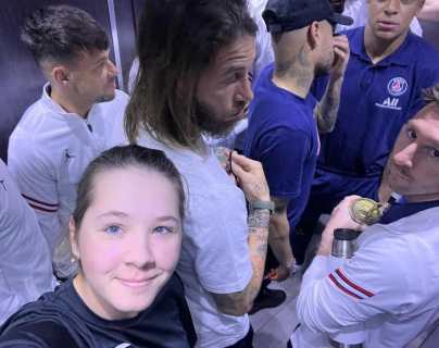¡La selfie que todos envidian! La golfista Marta Silchenko se topó en un elevador con los jugadores del PSG