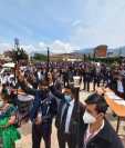 Autoridades ancentrales e indígenas de los 48 Cantones de Totonicapán convergieron este día en rechazo a la elección de fiscal general y el alto costo de la vida. (Foto Prensa Libre: Mynor Toc)