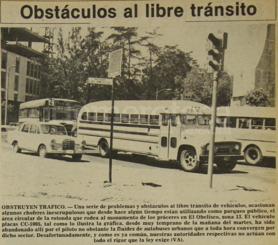 Buses obstaculizando el paso 1979