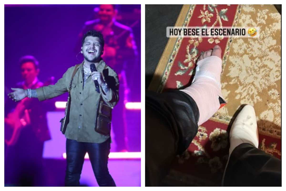 “Hoy besé el escenario”: Christian Nodal se lastimó el pie durante su concierto en Guatemala