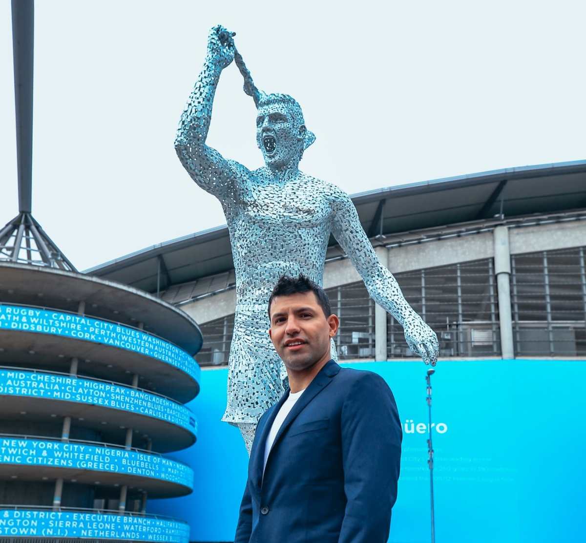 Inmortalizan a Sergio Agüero con una estatua en el Etihand Stadium del Manchester City