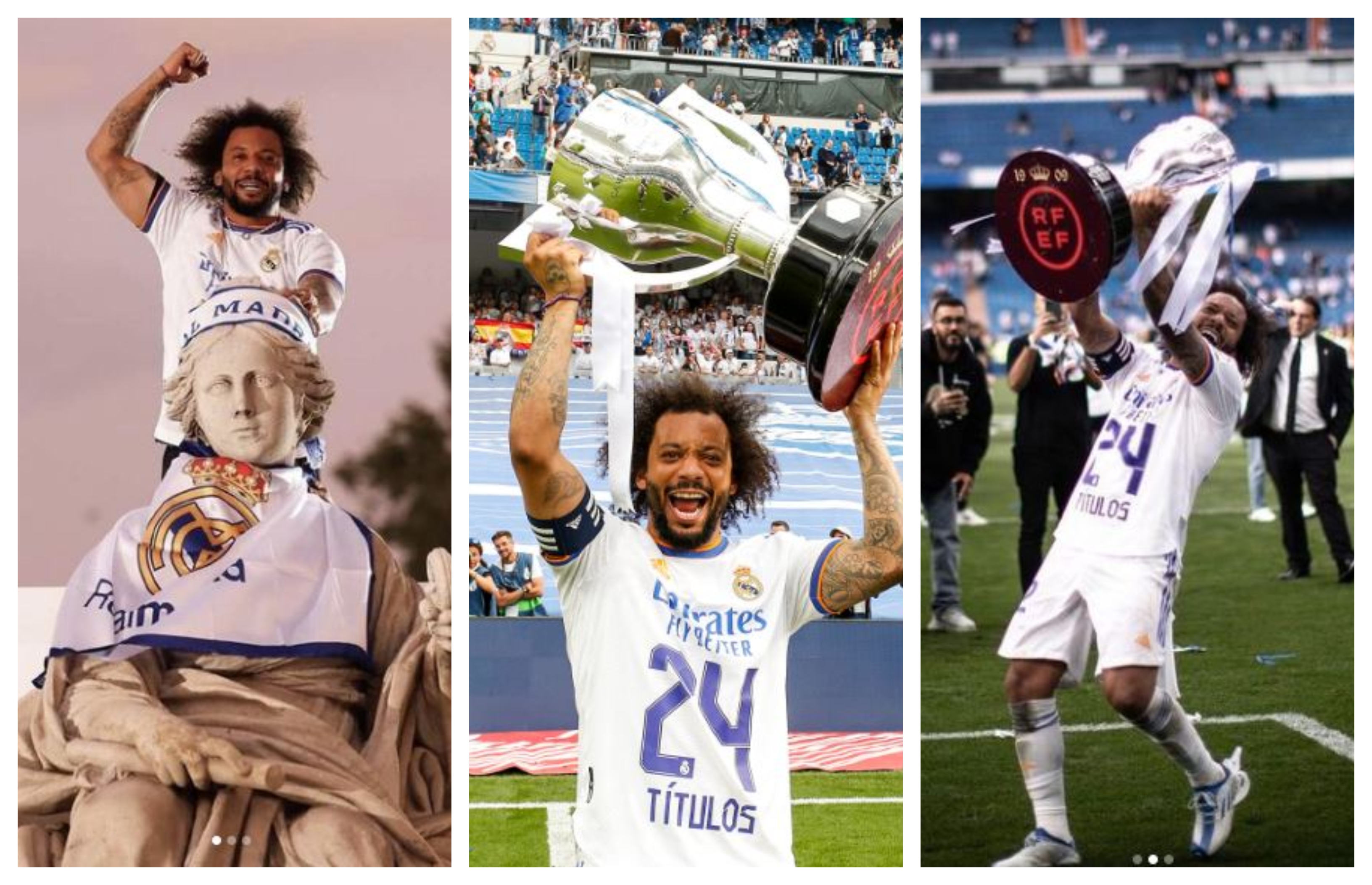 Marcelo festejó el título 24 en su historia con el Real Madrid. El brasileño cumplió este 12 de mayo 34 años. (Foto Marcelo).