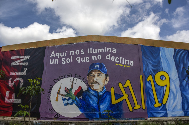 Un mural que retrata al presidente Daniel Ortega en Estelí, Nicaragua. (Foto Prensa Libre: Inti Ocon/The New York Times)