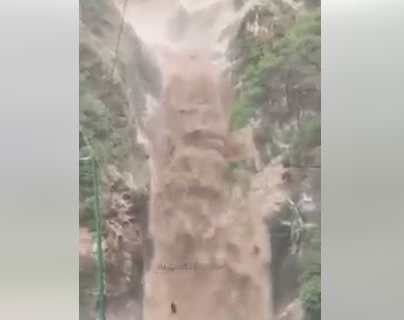 Video: la crecida de la cascada “El velo de la novia” debido a las fuertes lluvias