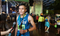 El cobanero Mario Pacay se consagró campeón de la 10K. Foto Prensa Libre (Roberto López)