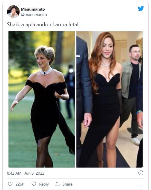 El vestido de la venganza”: comparan a Shakira con Lady Di, antes de  confirmar su separación con Gerard Piqué