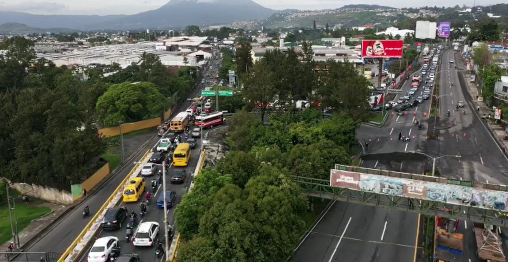 Colapso del tránsito en Villa Nueva