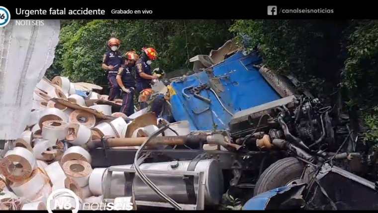 El piloto del tráiler perdió la vida. (Foto: captura de video Noti Seis/Facebook)