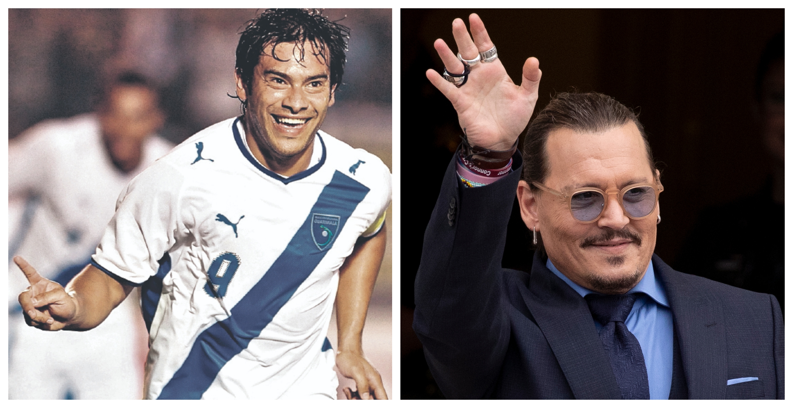 Carlos Ruiz mostró su apoyo a Johnny Depp en redes sociales. (Foto Prensa Libre: Hemeroteca PL y EFE)