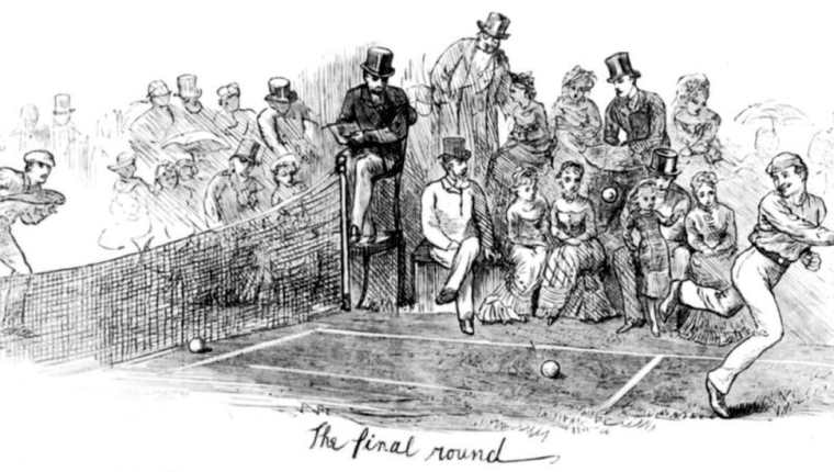 Un grabado de la final de Wimbledon de 1879. (GETTY IMAGES)
