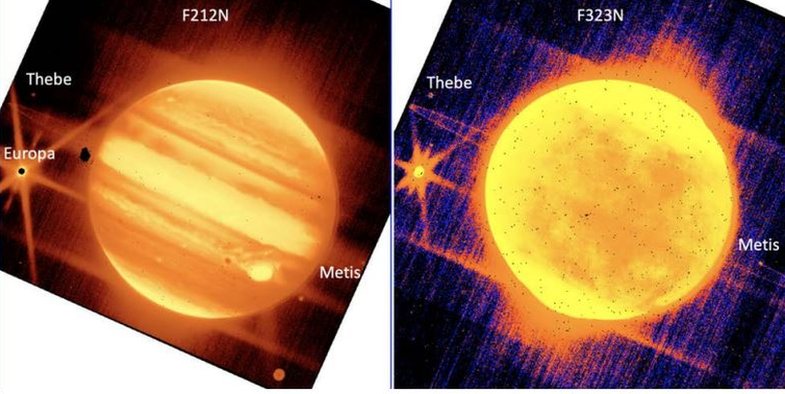 Las fotos tomadas por el telescopio James Webb de Júpiter.