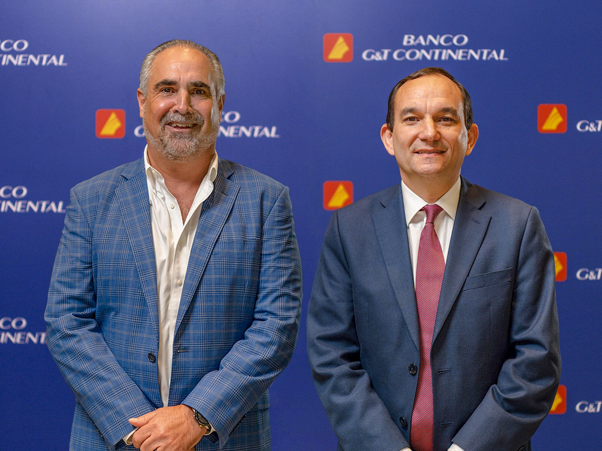 Enrique Rodríguez Mahr, gerente general y Jochen Gándara, vicepresidente de Grupo Financiero G&T Continental. Foto Prensa Libre: Cortesía