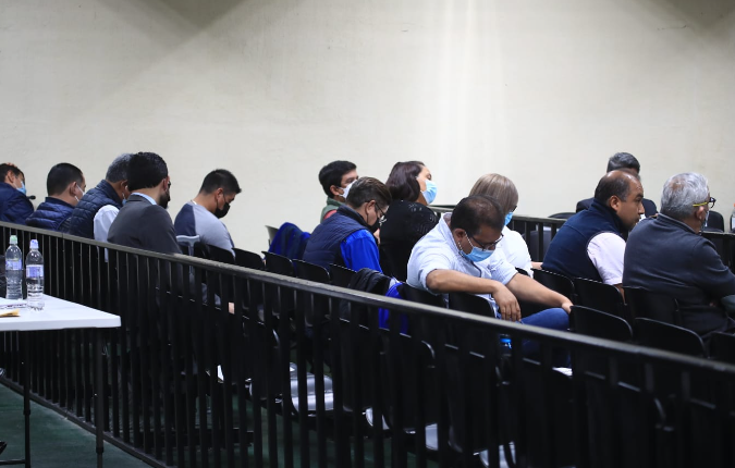 Mega sala de la Torre de Tribunales donde se llevó audiencia por el Caso La Línea este martes 5 de julio. (Foto Prensa Libre: Carlos Hernández)