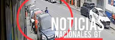 Ataque armado en la zona 5 de la capital captado en una cámara de seguridad. (Foto Prensa Libre: captura de video Noticias Nacionales GT)