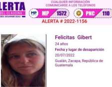 Felicitas Giber tenía activa una alerta Isabel Claudina. (Foto Prensa Libre: MP)