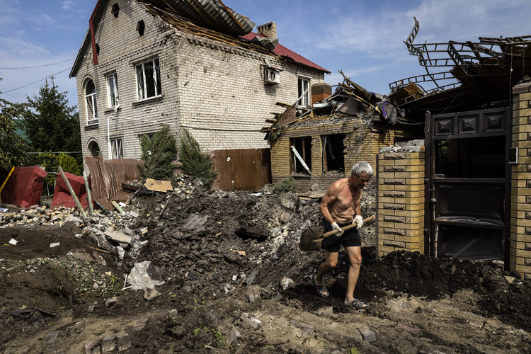 Bloques de viviendas destruidos en Borodyanka, Ucrania, 21 de julio de 2022.
