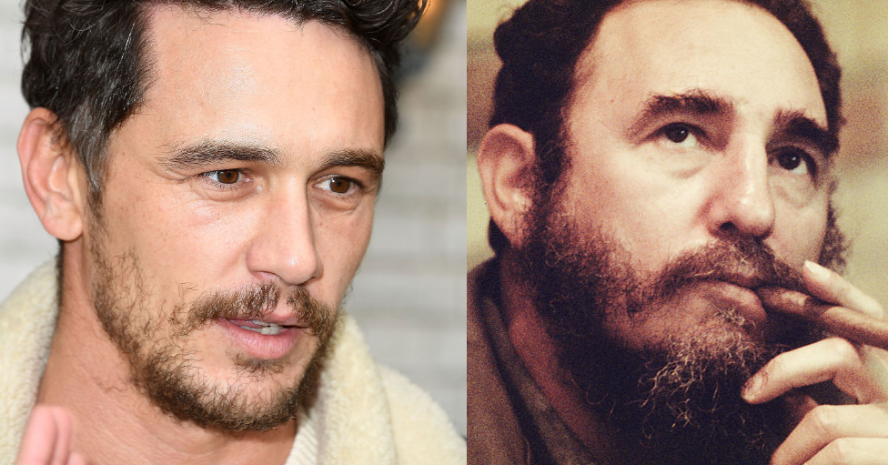 El parecido físico de James Franco (izquierda) con Fidel Castro es notable. GETTY IMAGES