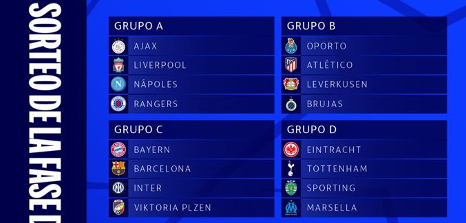 Quedaron definidos los grupos de la Champions League. (Foto Prensa Libre: Champions League)