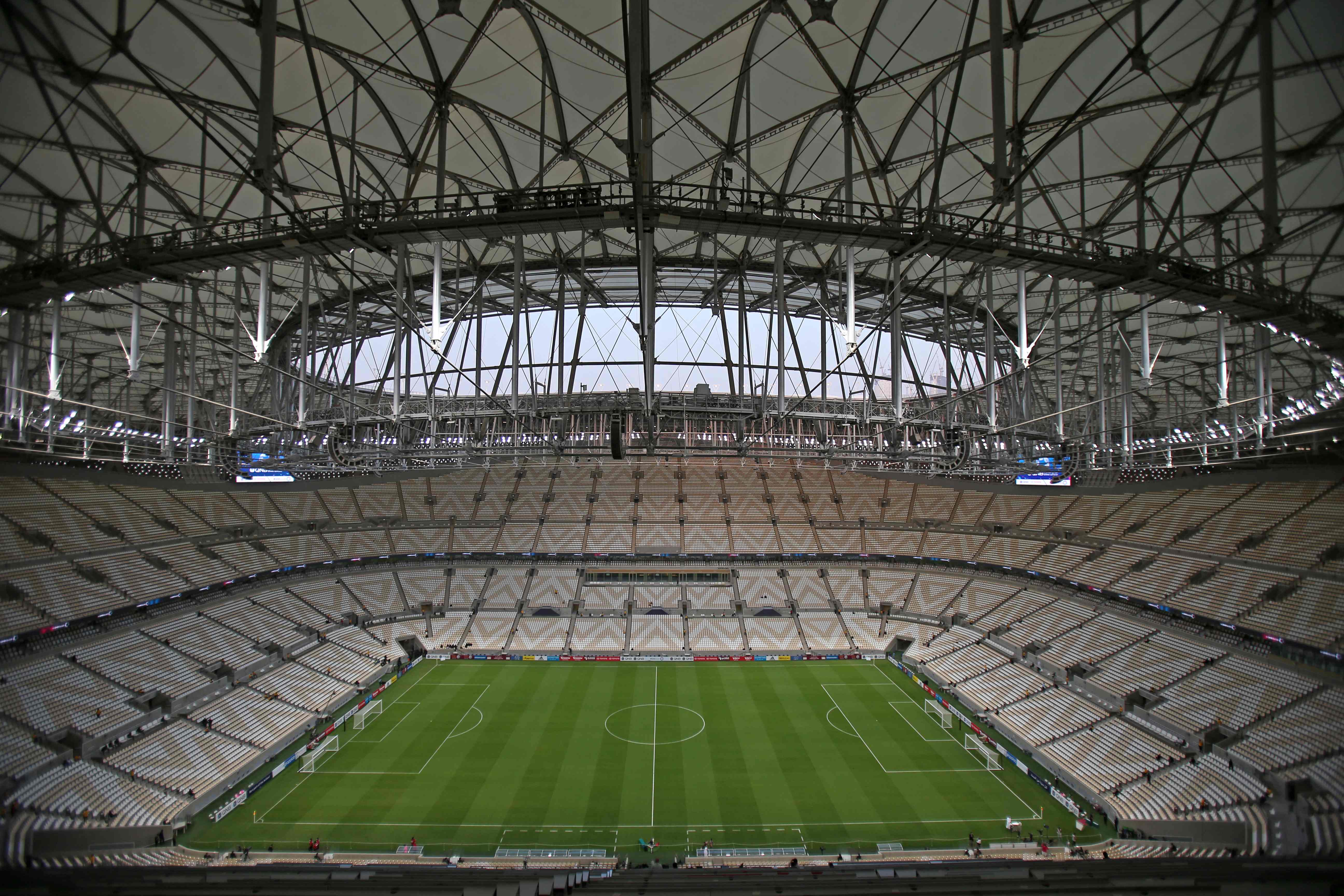 Vista general del  Estadio Lusail con capacidad de 80,000 personas será sede del Mundial. Foto Prensa LIbre (AFP) 