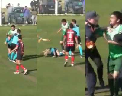 Video: Cobarde agresión de un futbolista a una árbitra durante un juego en Argentina