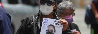 Manifestación pacífica en favor de la exfiscal Virginia Laparra. (Foto Prensa Libre: Juan Diego González)