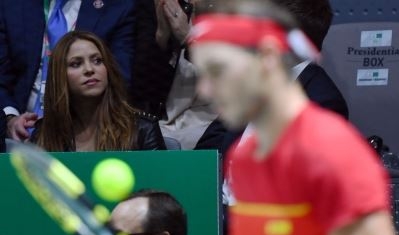 Fotografía de Shakira viendo un partido de Rafael Nadal