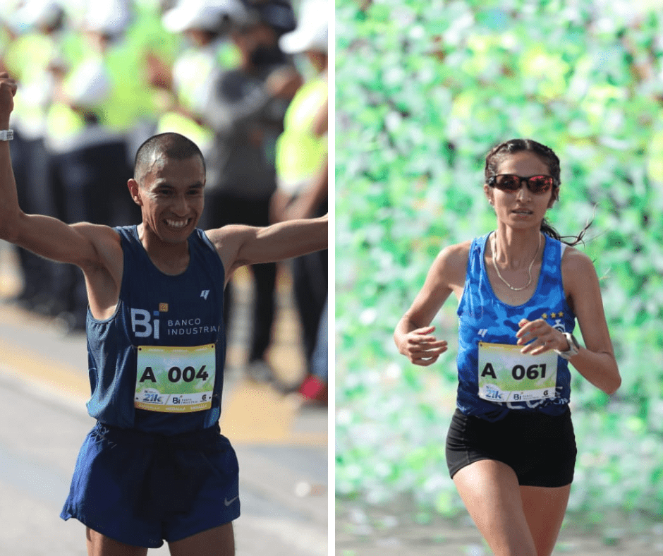 Alberto González y Viviana Aroche finalizaron en lo más alto de los 21K de la Ciudad de Guatemala. Foto Prensa Libre (Érick Ávila)