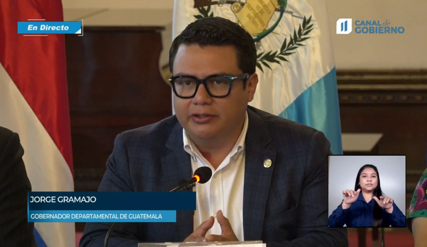 Jorge Gramajo, gobernador departamental de Guatemala. (Foto Prensa Libre: Captura de pantalla Canal de Gobierno)