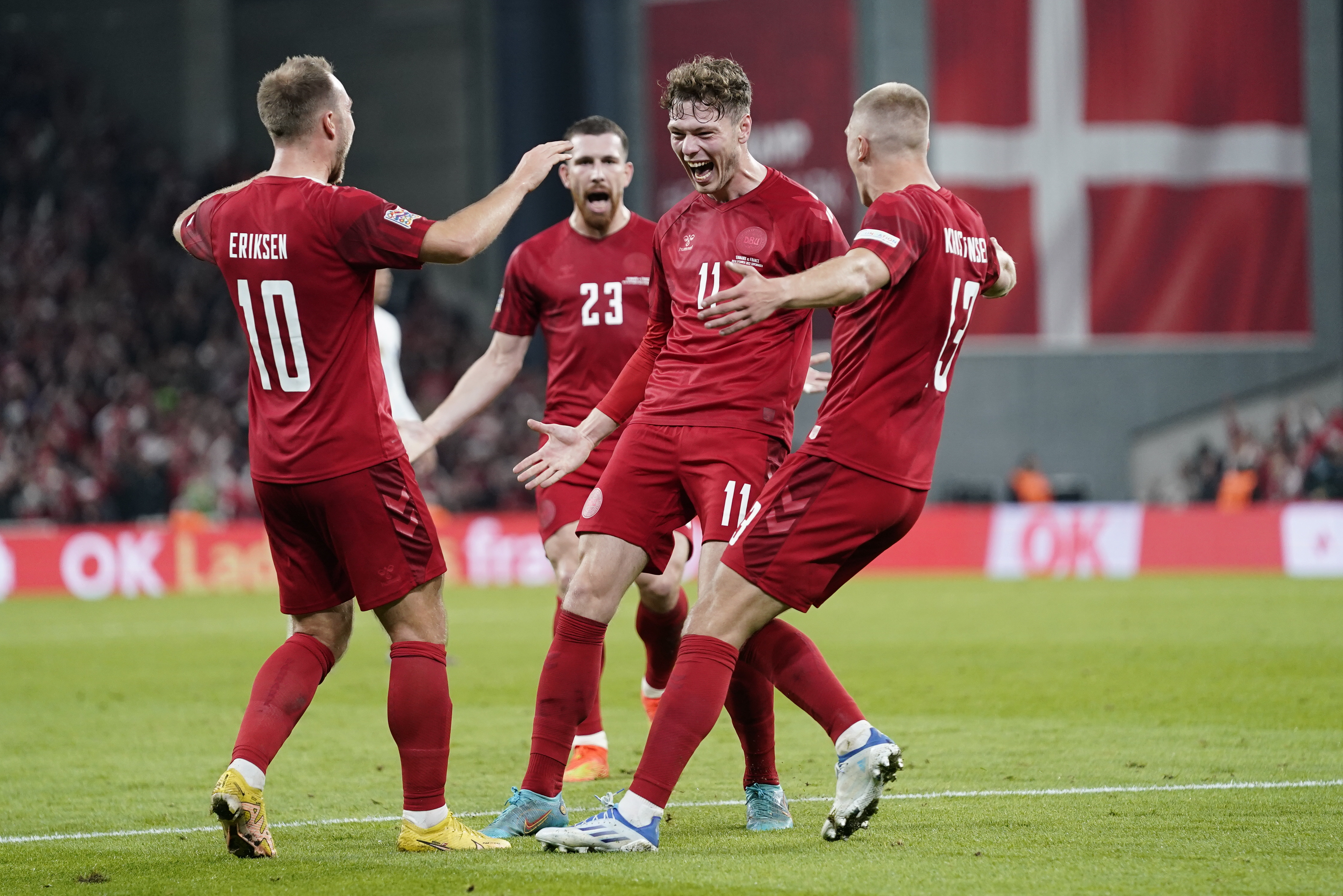 Dinamarca vence 2-0 a una Francia que siembra dudas antes del Mundial de Qatar